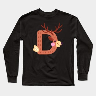 Letter D animal alphabet back to school Long Sleeve T-Shirt